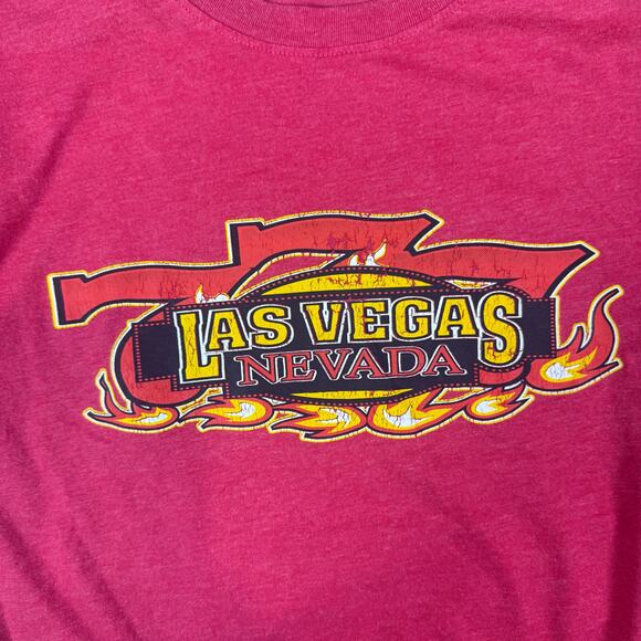 Las Vegas Nevada red 777 flames graphic casual tshirt mens Large - Picture 3 of 7